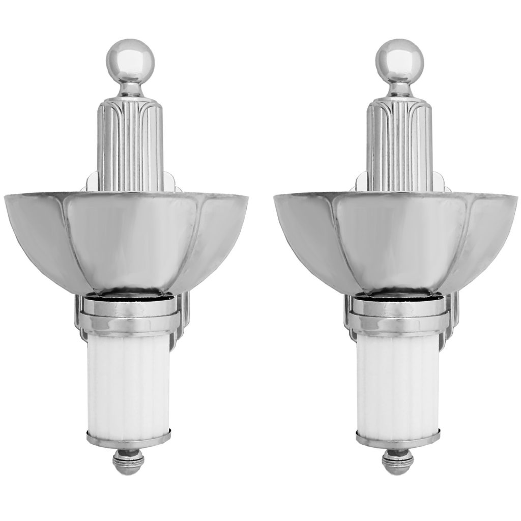 Pair of Art Deco wall sconces.