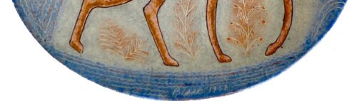 George Biddle Hand Painted Glazed Ceramic Plate - Image 2