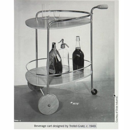 Rare Streamline Beverage Cart by Treitel-Gratz 1949 - Image 9