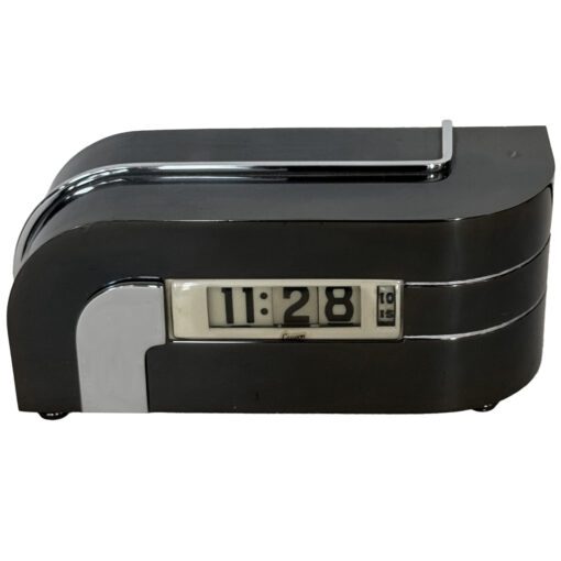 Art Deco Streamline Zephyr Clock in Black Chrome - Image 3