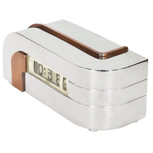Art Deco Streamline Zephyr Clock in Polished Nickel - Image 3