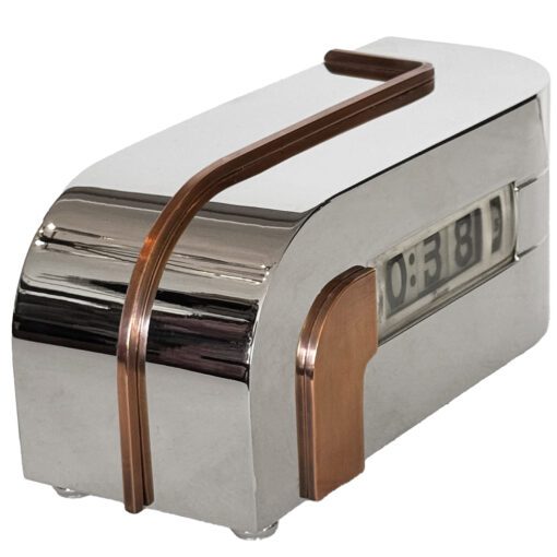 Art Deco Streamline Zephyr Clock in Polished Nickel - Image 2