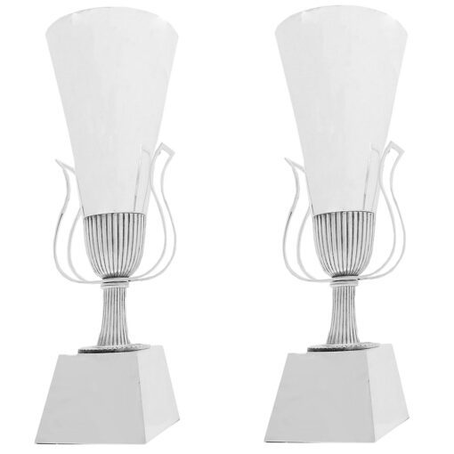 Pair of Table Top Torchier Lamps by Tommi Parzinger