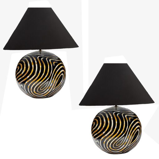 Pair of Large Karl Springer Vermicelli Ball Lamps