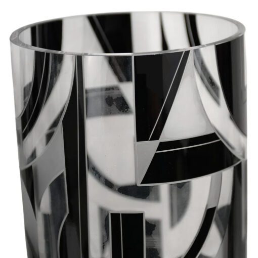Large Art Deco Bohemian Glass Vase 2 - Image 2