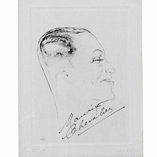 4 Maurice Chevalier Signed Etchings by Charles Kiffer - Image 2