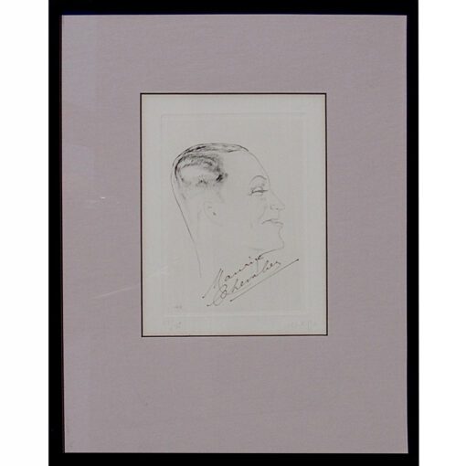 4 Maurice Chevalier Signed Etchings by Charles Kiffer - Image 3