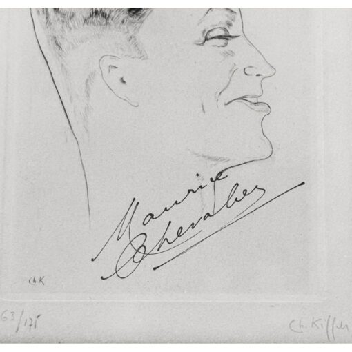 4 Maurice Chevalier Signed Etchings by Charles Kiffer - Image 4