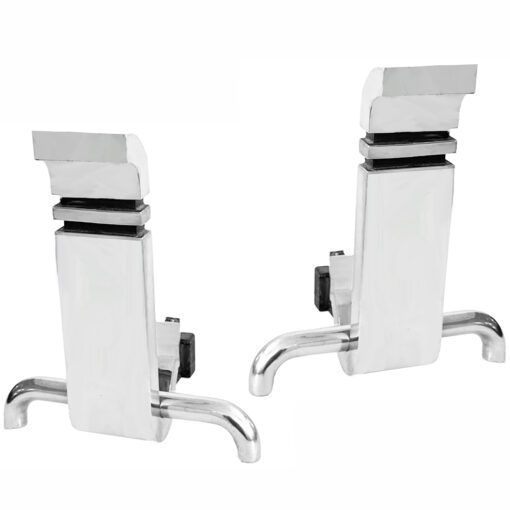 Pair of Modernist Andirons by Wah Chang