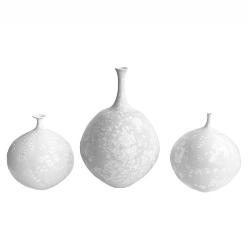 White Crystaline Vase Grouping by Hideaki Miyamura