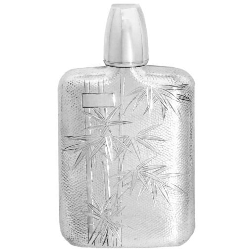 Sterling Handmade Flask with Attached Shot Glass by T. Muto 1930's