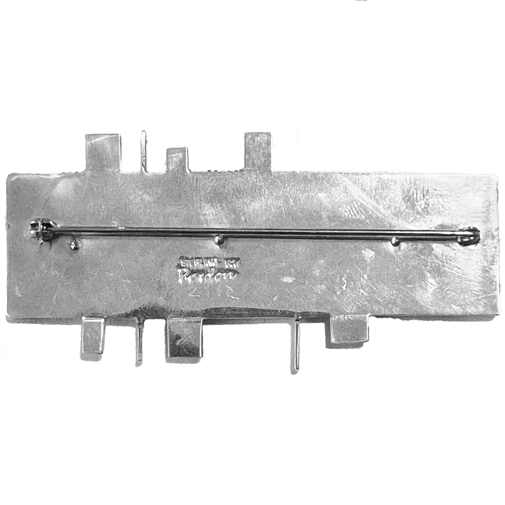 Earl Pardon Sterling Enamel Aquamarine Amethyst Citrine and 14k Gold Broach - Image 2