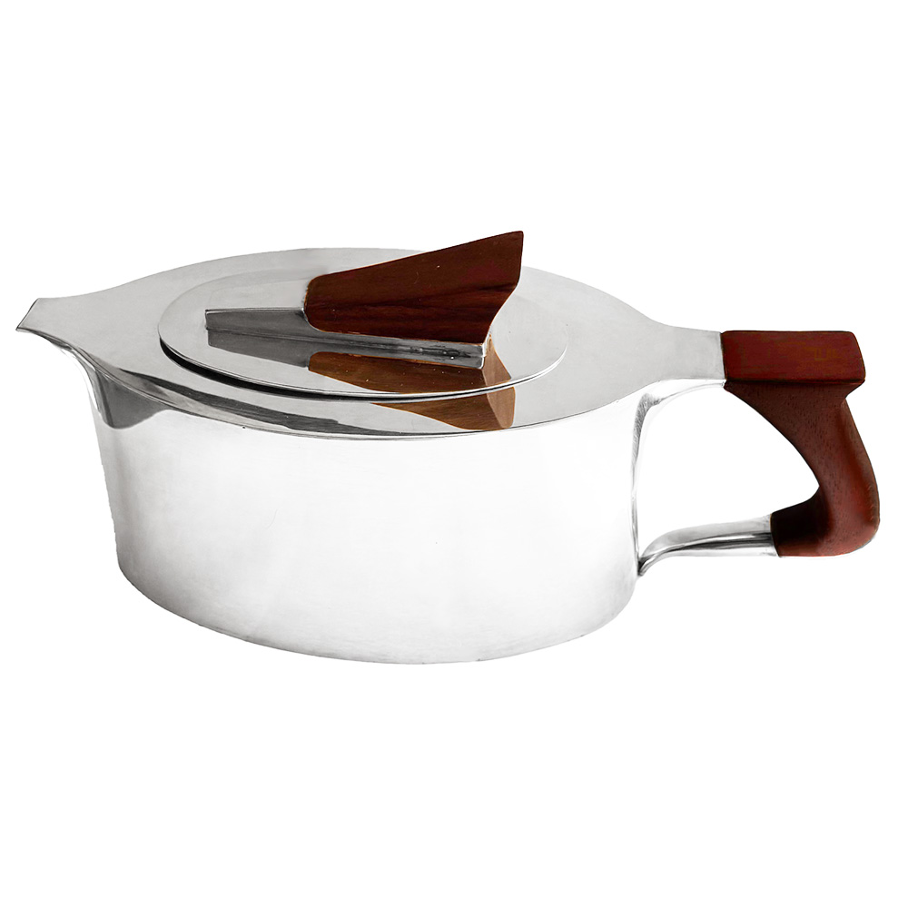 Sterling and Rosewood Modernist 1930's Teapot - Image 3