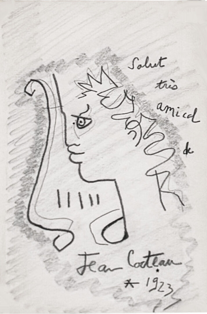 Jean Cocteau Original Drawing 1923 Framed