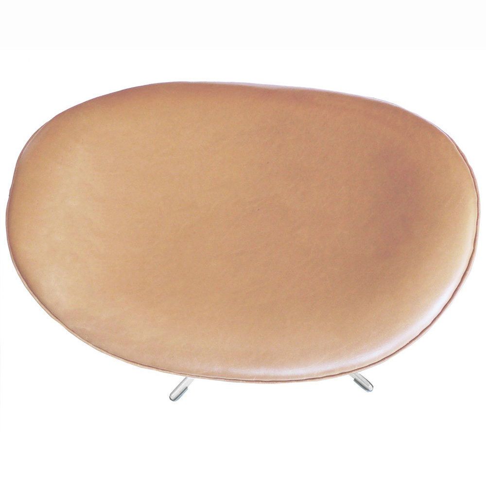 Original Tan Leather Egg Chair & Ottoman - Image 5