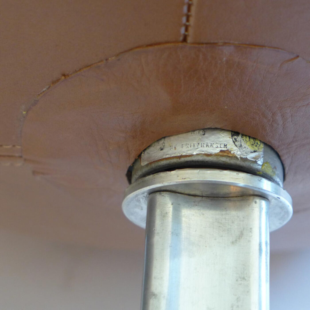 Original Tan Leather Egg Chair & Ottoman - Image 6