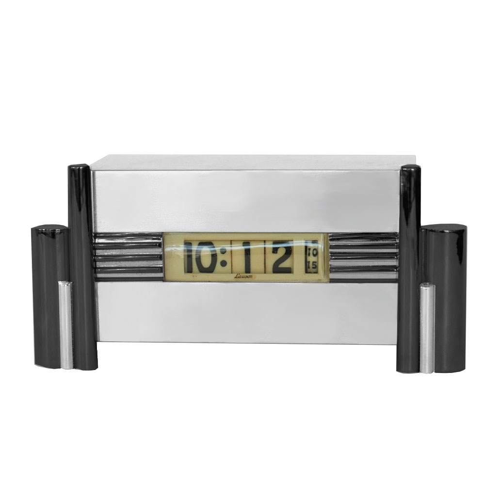 Architectural Art Deco Clock by Lawson