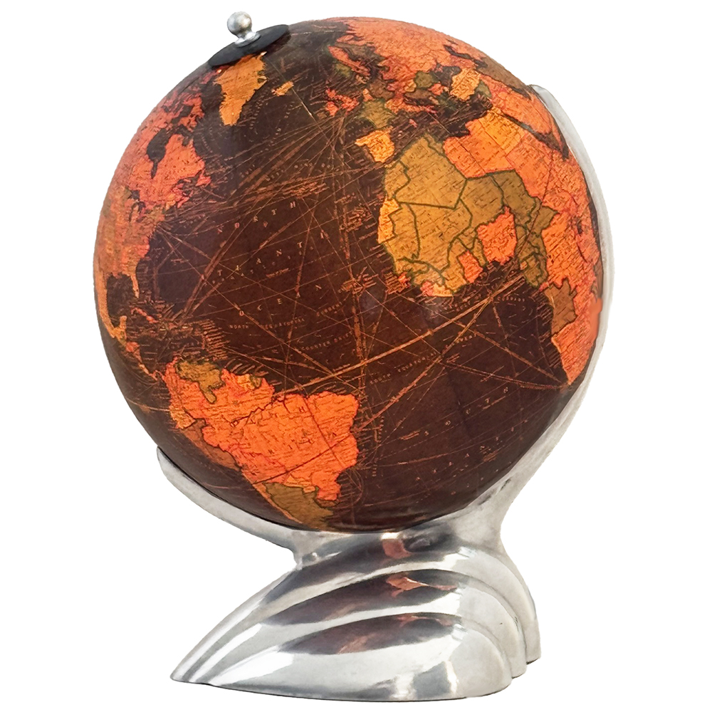 1930's Light Up Globe w/ Streamline Airplane Base