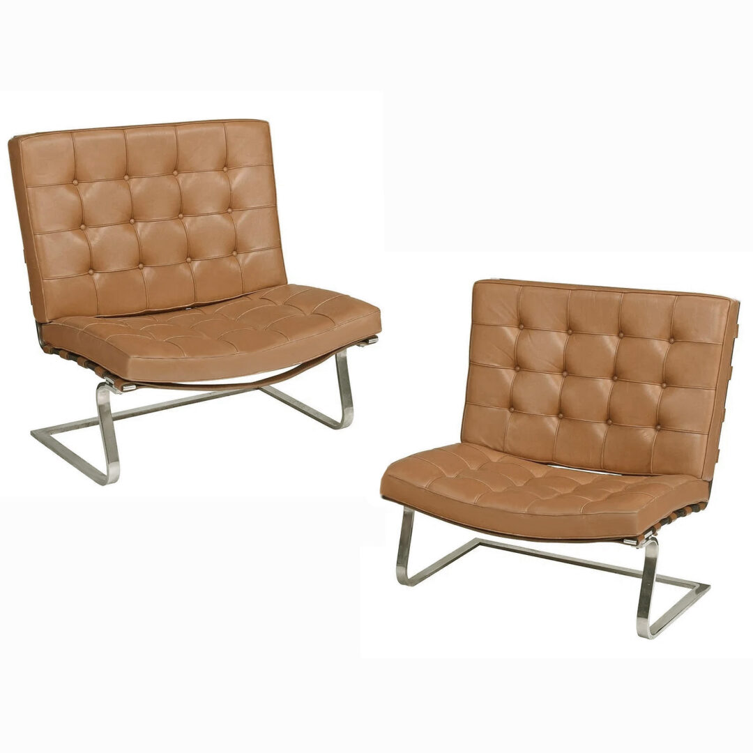 Pair Early Knoll Mies Van Der Rohe/ Lillly Reich Tugendhat Chairs