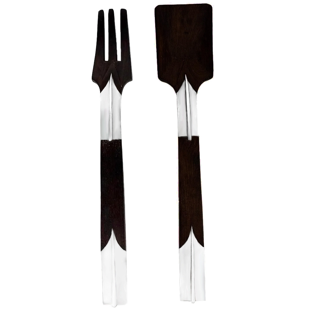 Sterling and Ebony Salad Set by Hector Aguilar