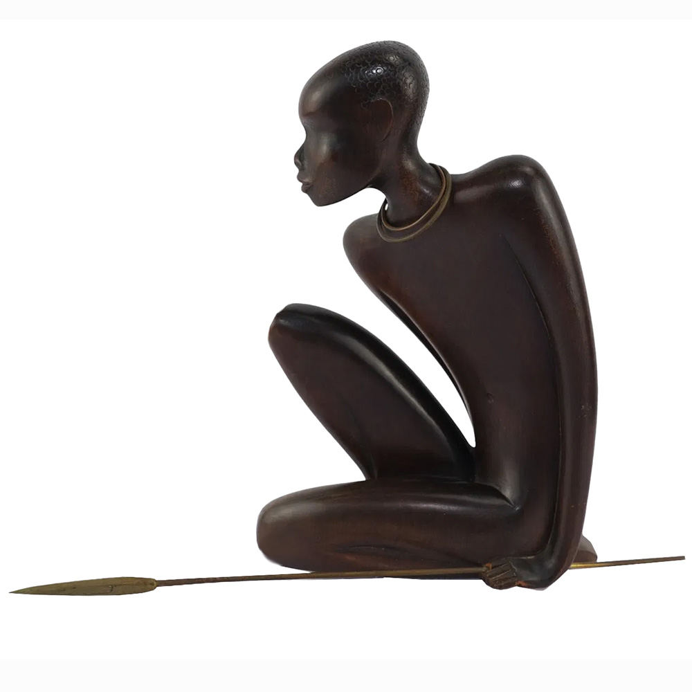 Elegant Hagenauer Werkstätte African Warrior Sculpture